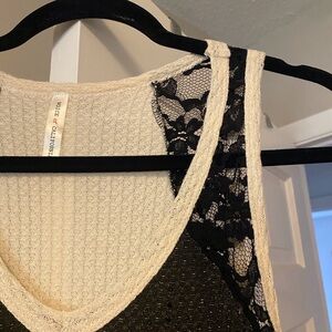 Black and Cream Lace Tank Top